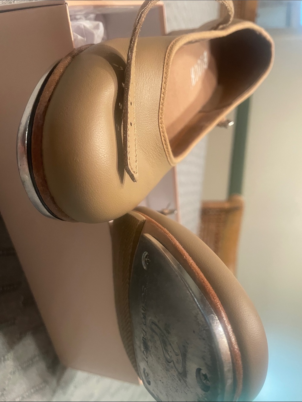 Bloch Tan Mary Jane Flats with Low Block Heel - Picture 9 of 9